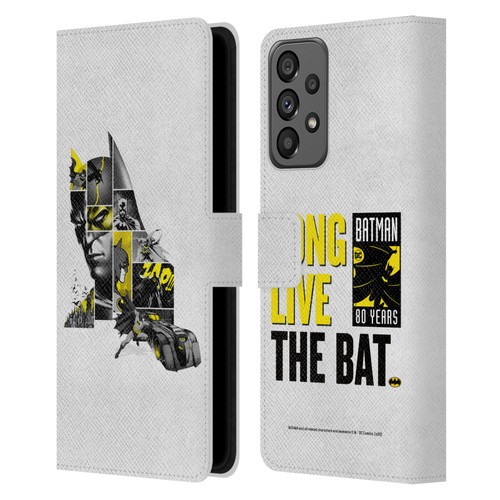 Batman DC Comics 80th Anniversary Collage Leather Book Wallet Case Cover For Samsung Galaxy A73 5G (2022)