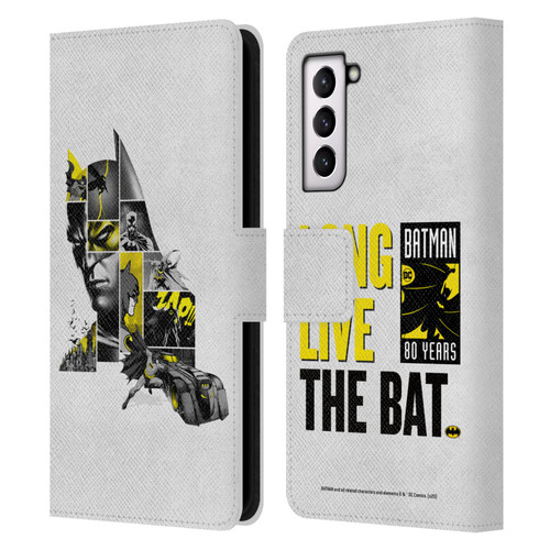 Batman DC Comics 80th Anniversary Collage Leather Book Wallet Case Cover For Samsung Galaxy S21 5G