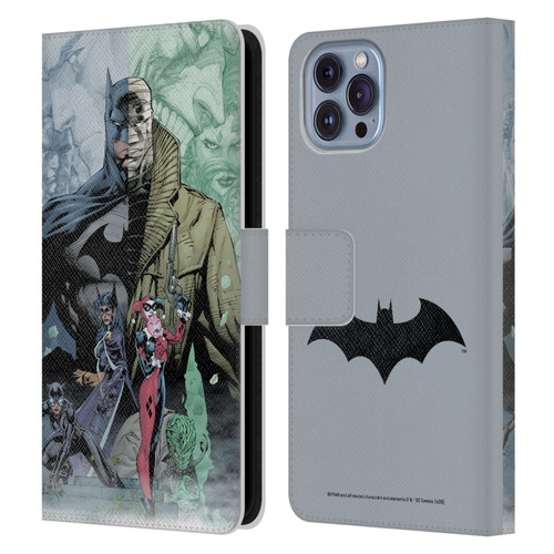 Batman DC Comics Famous Comic Book Covers Hush Leather Book Wallet Case Cover For Apple iPhone 14