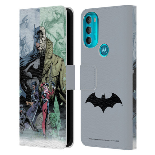 Batman DC Comics Famous Comic Book Covers Hush Leather Book Wallet Case Cover For Motorola Moto G71 5G