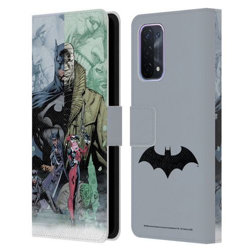 Batman DC Comics Famous Comic Book Covers Hush Leather Book Wallet Case Cover For OPPO A54 5G
