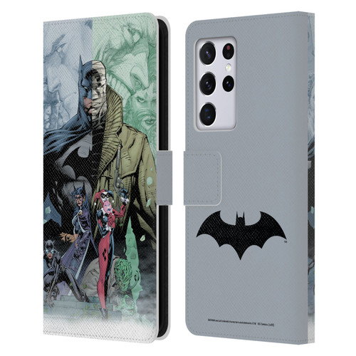 Batman DC Comics Famous Comic Book Covers Hush Leather Book Wallet Case Cover For Samsung Galaxy S21 Ultra 5G