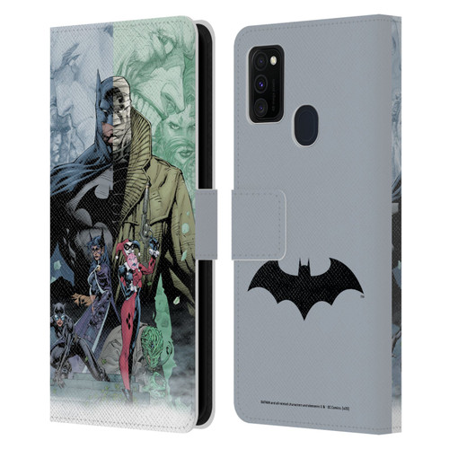 Batman DC Comics Famous Comic Book Covers Hush Leather Book Wallet Case Cover For Samsung Galaxy M30s (2019)/M21 (2020)