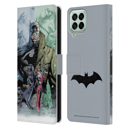 Batman DC Comics Famous Comic Book Covers Hush Leather Book Wallet Case Cover For Samsung Galaxy M33 (2022)
