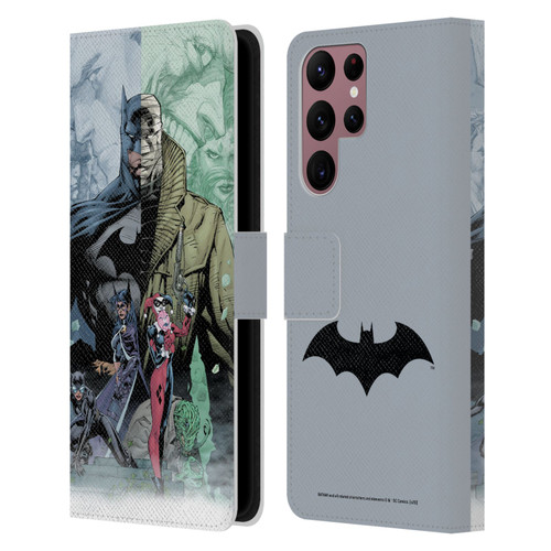 Batman DC Comics Famous Comic Book Covers Hush Leather Book Wallet Case Cover For Samsung Galaxy S22 Ultra 5G