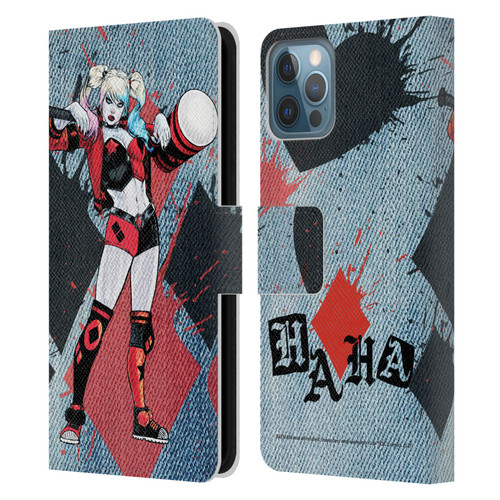 Batman DC Comics Harley Quinn Graphics Mallet Leather Book Wallet Case Cover For Apple iPhone 12 / iPhone 12 Pro