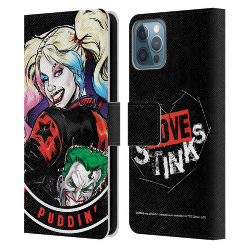 Batman DC Comics Harley Quinn Graphics Puddin Leather Book Wallet Case Cover For Apple iPhone 12 / iPhone 12 Pro