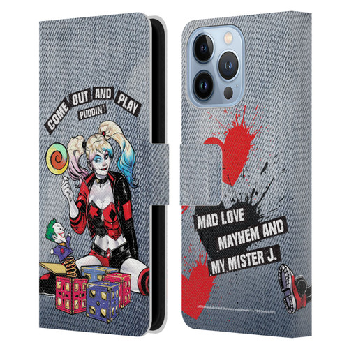 Batman DC Comics Harley Quinn Graphics Toys Leather Book Wallet Case Cover For Apple iPhone 13 Pro