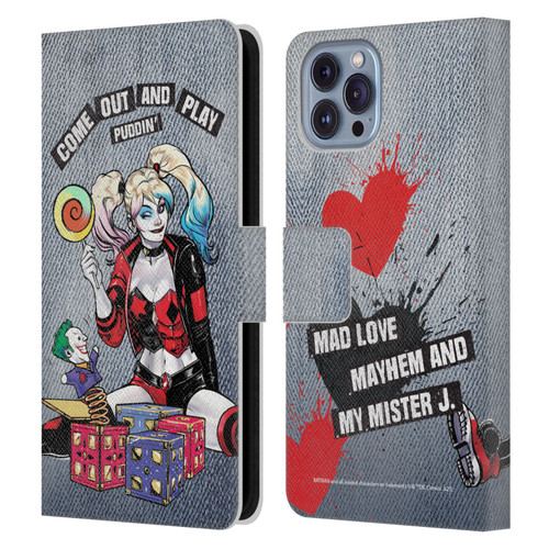 Batman DC Comics Harley Quinn Graphics Toys Leather Book Wallet Case Cover For Apple iPhone 14