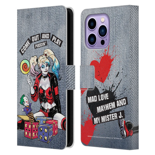 Batman DC Comics Harley Quinn Graphics Toys Leather Book Wallet Case Cover For Apple iPhone 14 Pro Max