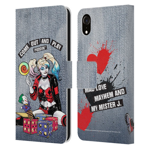 Batman DC Comics Harley Quinn Graphics Toys Leather Book Wallet Case Cover For Apple iPhone XR