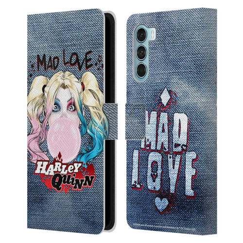 Batman DC Comics Harley Quinn Graphics Bubblegum Leather Book Wallet Case Cover For Motorola Edge S30 / Moto G200 5G