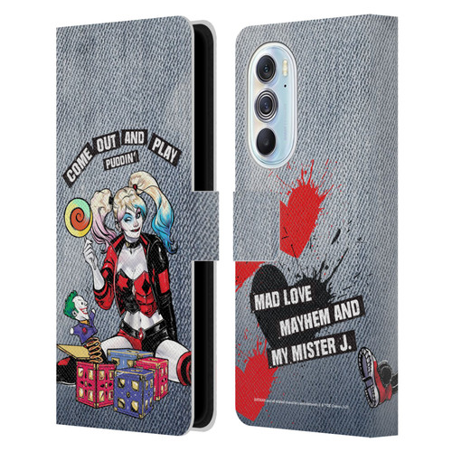 Batman DC Comics Harley Quinn Graphics Toys Leather Book Wallet Case Cover For Motorola Edge X30