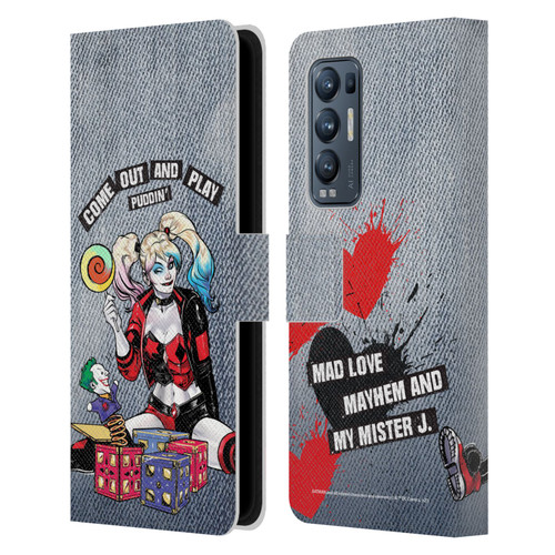 Batman DC Comics Harley Quinn Graphics Toys Leather Book Wallet Case Cover For OPPO Find X3 Neo / Reno5 Pro+ 5G