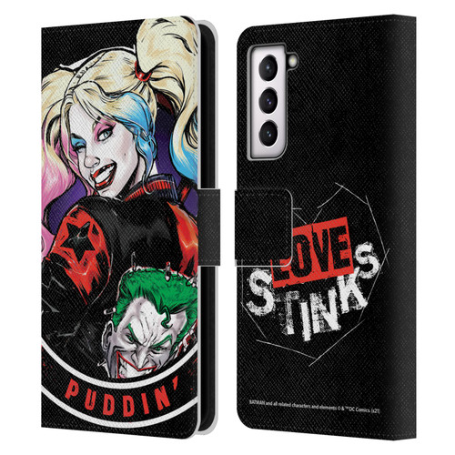 Batman DC Comics Harley Quinn Graphics Puddin Leather Book Wallet Case Cover For Samsung Galaxy S21 5G