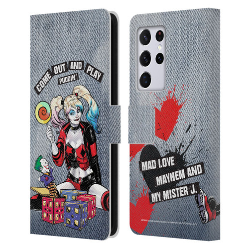 Batman DC Comics Harley Quinn Graphics Toys Leather Book Wallet Case Cover For Samsung Galaxy S21 Ultra 5G