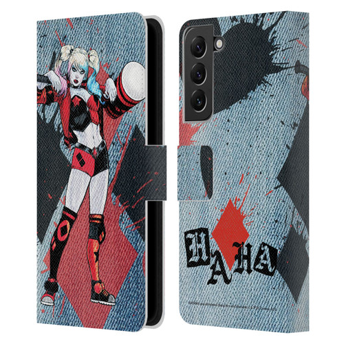 Batman DC Comics Harley Quinn Graphics Mallet Leather Book Wallet Case Cover For Samsung Galaxy S22+ 5G