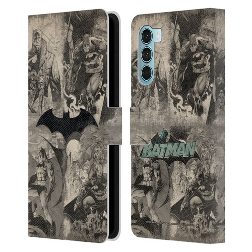 Batman DC Comics Hush Logo Collage Distressed Leather Book Wallet Case Cover For Motorola Edge S30 / Moto G200 5G
