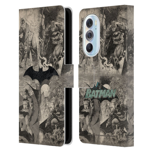 Batman DC Comics Hush Logo Collage Distressed Leather Book Wallet Case Cover For Motorola Edge X30