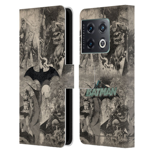 Batman DC Comics Hush Logo Collage Distressed Leather Book Wallet Case Cover For OnePlus 10 Pro