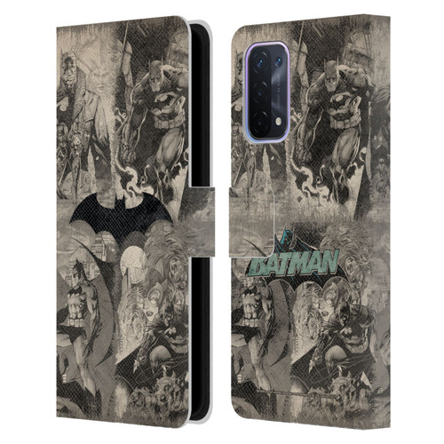 Batman DC Comics Hush Logo Collage Distressed Leather Book Wallet Case Cover For OPPO A54 5G