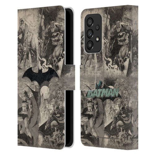 Batman DC Comics Hush Logo Collage Distressed Leather Book Wallet Case Cover For Samsung Galaxy A33 5G (2022)