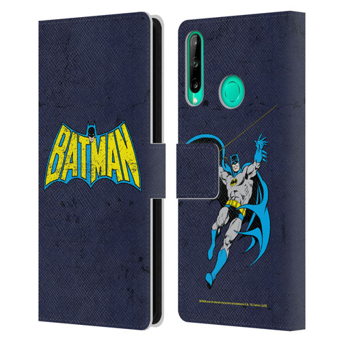 Batman DC Comics Logos Classic Distressed Leather Book Wallet Case Cover For Huawei P40 lite E