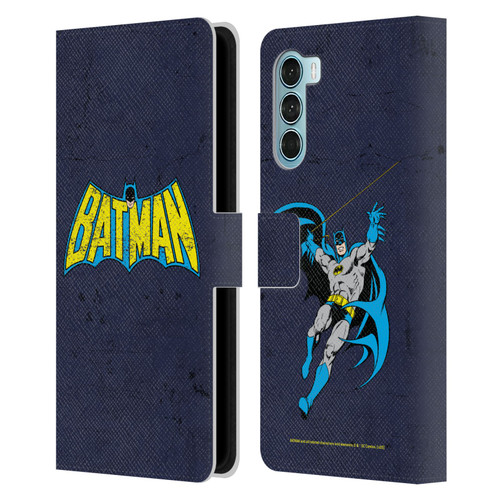 Batman DC Comics Logos Classic Distressed Leather Book Wallet Case Cover For Motorola Edge S30 / Moto G200 5G
