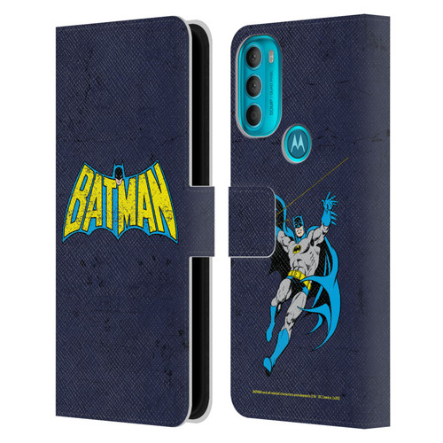 Batman DC Comics Logos Classic Distressed Leather Book Wallet Case Cover For Motorola Moto G71 5G