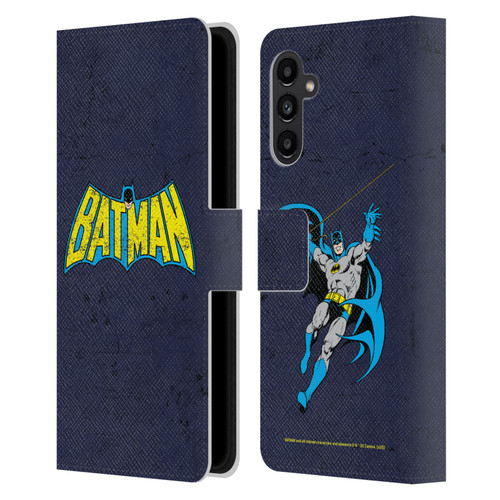 Batman DC Comics Logos Classic Distressed Leather Book Wallet Case Cover For Samsung Galaxy A13 5G (2021)