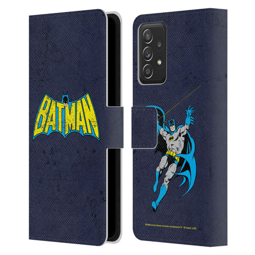 Batman DC Comics Logos Classic Distressed Leather Book Wallet Case Cover For Samsung Galaxy A53 5G (2022)