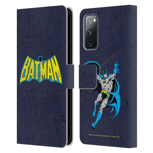 Batman DC Comics Logos Classic Distressed Leather Book Wallet Case Cover For Samsung Galaxy S20 FE / 5G