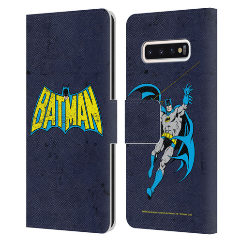 Batman DC Comics Logos Classic Distressed Leather Book Wallet Case Cover For Samsung Galaxy S10