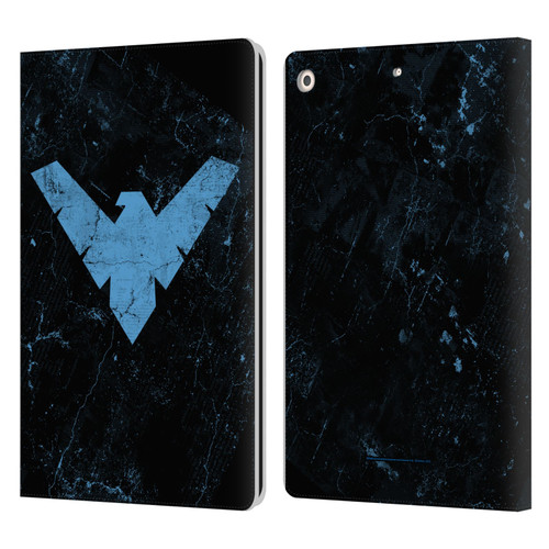 Batman DC Comics Nightwing Logo Grunge Leather Book Wallet Case Cover For Apple iPad 10.2 2019/2020/2021