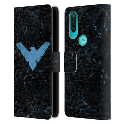 Batman DC Comics Nightwing Logo Grunge Leather Book Wallet Case Cover For OPPO A54 5G