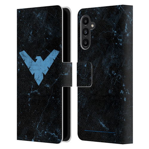 Batman DC Comics Nightwing Logo Grunge Leather Book Wallet Case Cover For Samsung Galaxy A13 5G (2021)