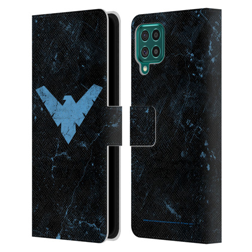 Batman DC Comics Nightwing Logo Grunge Leather Book Wallet Case Cover For Samsung Galaxy F62 (2021)