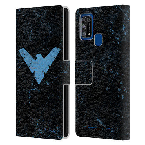 Batman DC Comics Nightwing Logo Grunge Leather Book Wallet Case Cover For Samsung Galaxy M31 (2020)