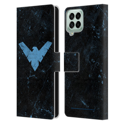 Batman DC Comics Nightwing Logo Grunge Leather Book Wallet Case Cover For Samsung Galaxy M53 (2022)