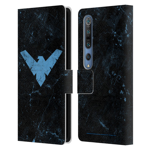 Batman DC Comics Nightwing Logo Grunge Leather Book Wallet Case Cover For Xiaomi Mi 10 5G / Mi 10 Pro 5G