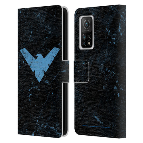 Batman DC Comics Nightwing Logo Grunge Leather Book Wallet Case Cover For Xiaomi Mi 10T 5G