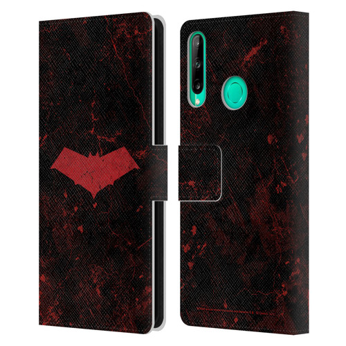 Batman DC Comics Red Hood Logo Grunge Leather Book Wallet Case Cover For Huawei P40 lite E