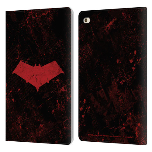 Batman DC Comics Red Hood Logo Grunge Leather Book Wallet Case Cover For Apple iPad mini 4