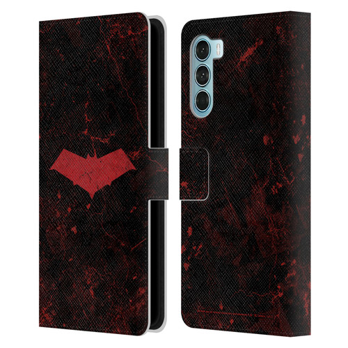 Batman DC Comics Red Hood Logo Grunge Leather Book Wallet Case Cover For Motorola Edge S30 / Moto G200 5G