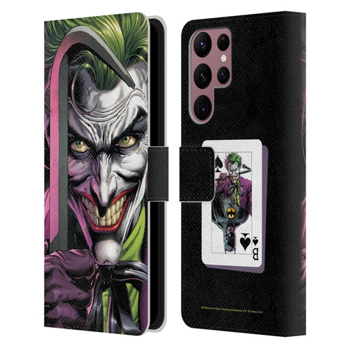 Batman DC Comics Three Jokers The Clown Leather Book Wallet Case Cover For Samsung Galaxy S22 Ultra 5G