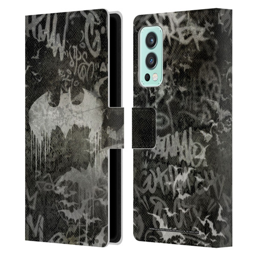 Batman DC Comics Vintage Fashion Graffiti Logo Leather Book Wallet Case Cover For OnePlus Nord 2 5G