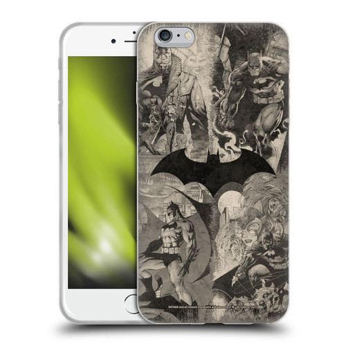 Batman DC Comics Hush Logo Collage Distressed Soft Gel Case for Apple iPhone 6 Plus / iPhone 6s Plus