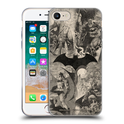 Batman DC Comics Hush Logo Collage Distressed Soft Gel Case for Apple iPhone 7 / 8 / SE 2020 & 2022 & MagSafe