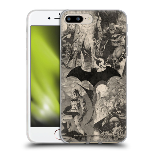 Batman DC Comics Hush Logo Collage Distressed Soft Gel Case for Apple iPhone 7 Plus / iPhone 8 Plus