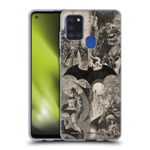 Batman DC Comics Hush Logo Collage Distressed Soft Gel Case for Samsung Galaxy A21s (2020)